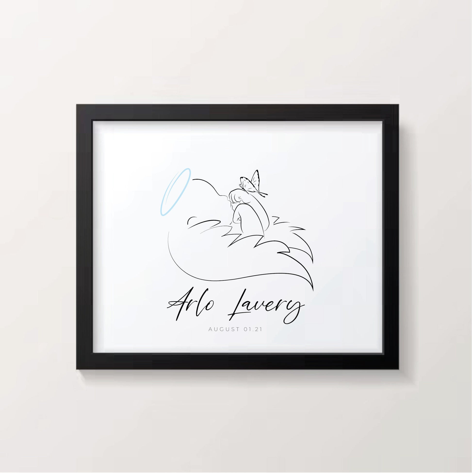 Personalized Angel Baby Sympathy Gift, Infant Loss, Miscarriage Memorial Print, Digital Download