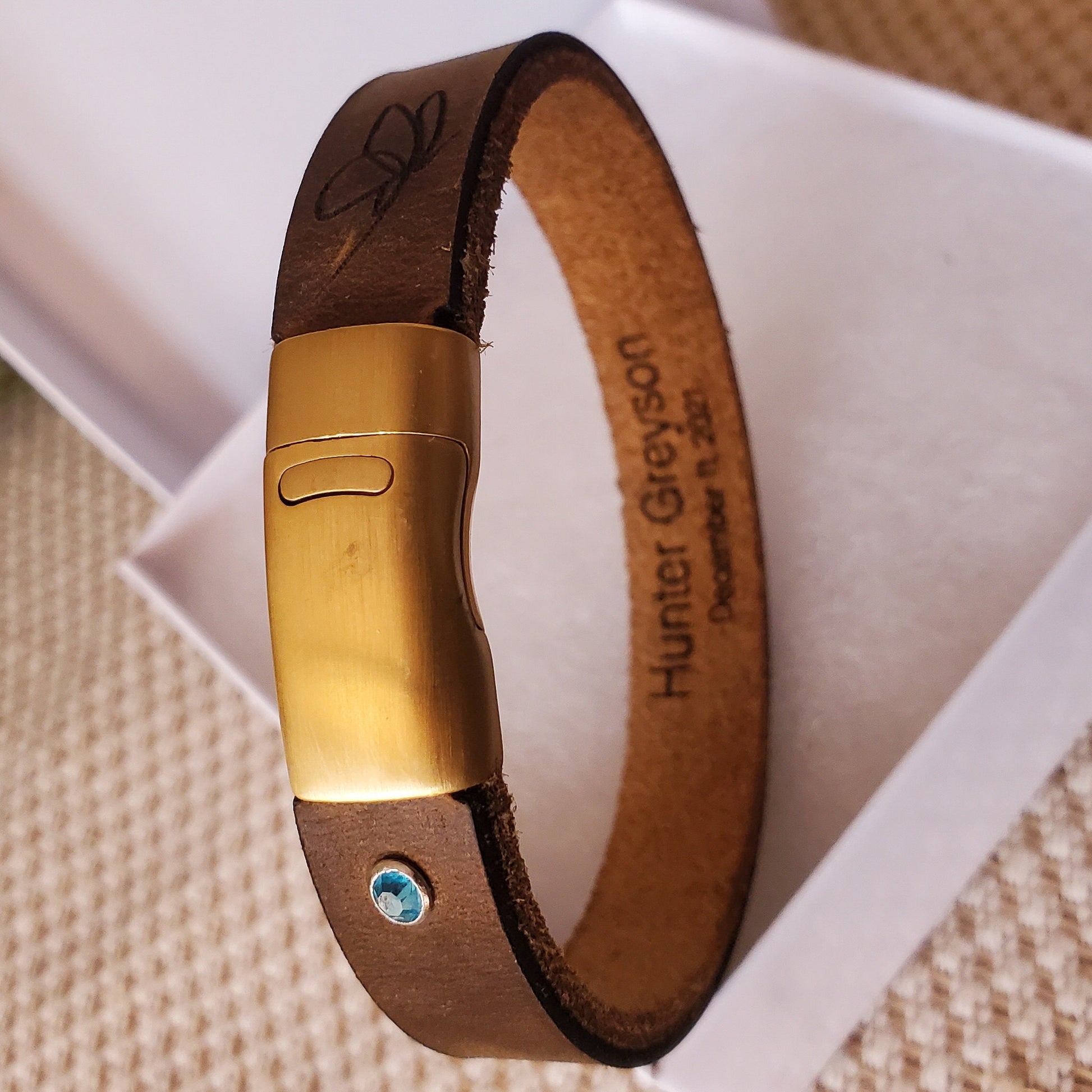 Mom and Dad of an Angel Leather Memorial Bracelet | Infant Loss Gift for Bereaved Parent | Miscarriage Present | Sympathy Jewelry