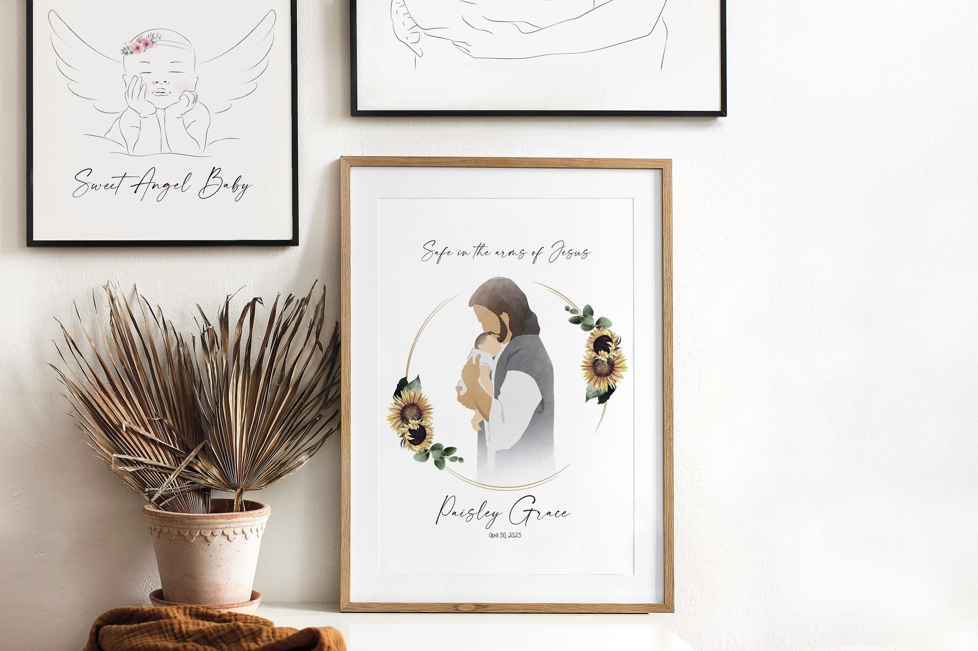 In the arms of Jesus Memorial Print