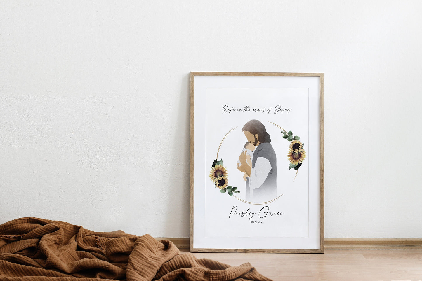 In the arms of Jesus Memorial Print