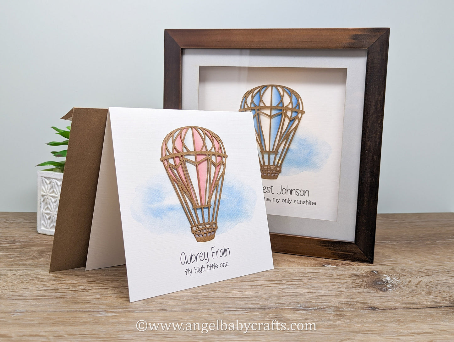 Hot Air Balloon Memorial Card (Frameable See Description)