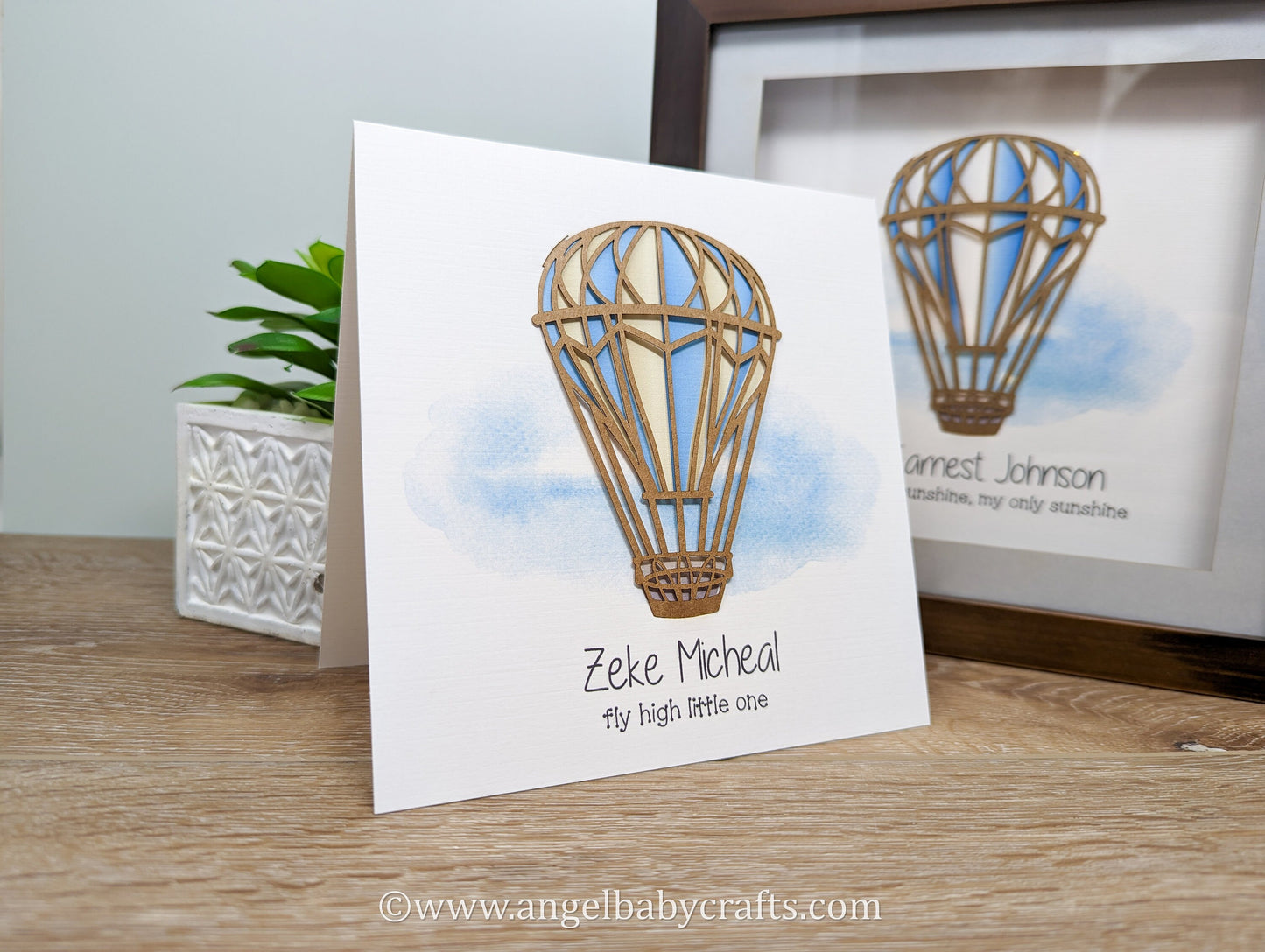Hot Air Balloon Memorial Card (Frameable See Description)