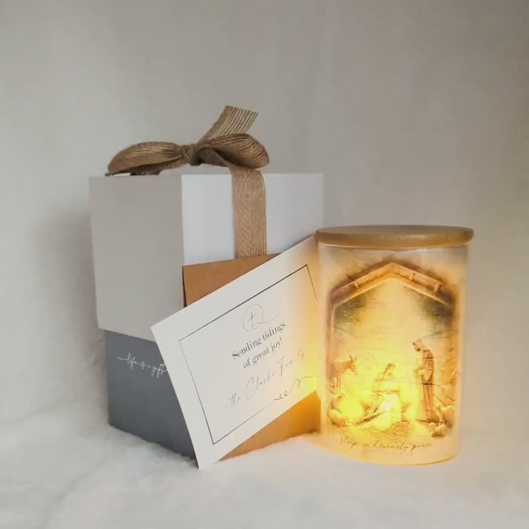 Christmas Nativity Light Family Gift - Sleep in Heavenly Peace - Greeting Card Gift