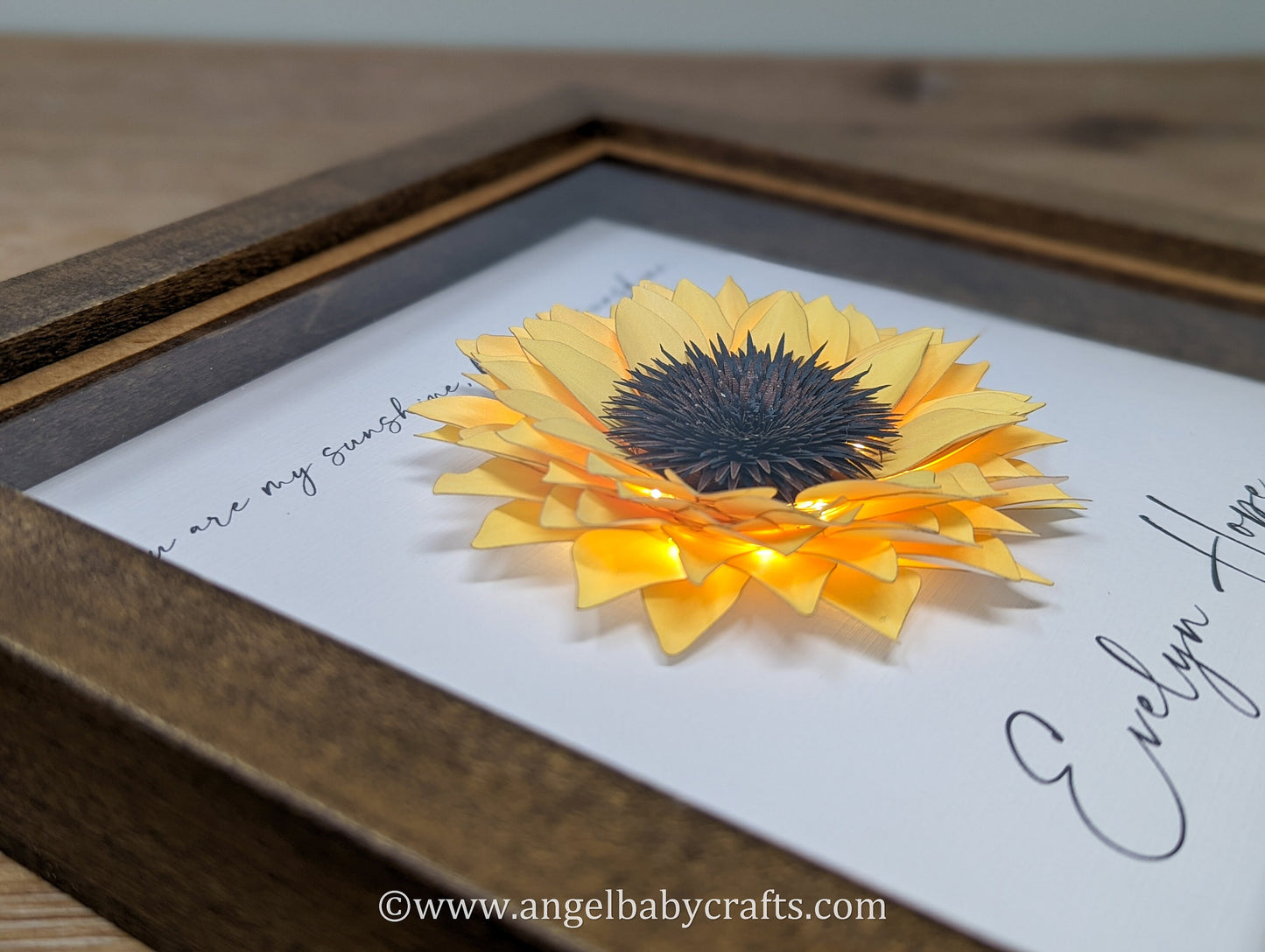 3D Lighted Sunflower Memorial Gift | Infant Loss | Loss of a Daughter | Loss of a Mother | Loss of a Wife
