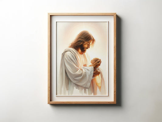 Safe in the Arms of Jesus - Safe in the Arms of Jesus - Newborn - Jesus Holding Newborn Baby Safe in His Arms