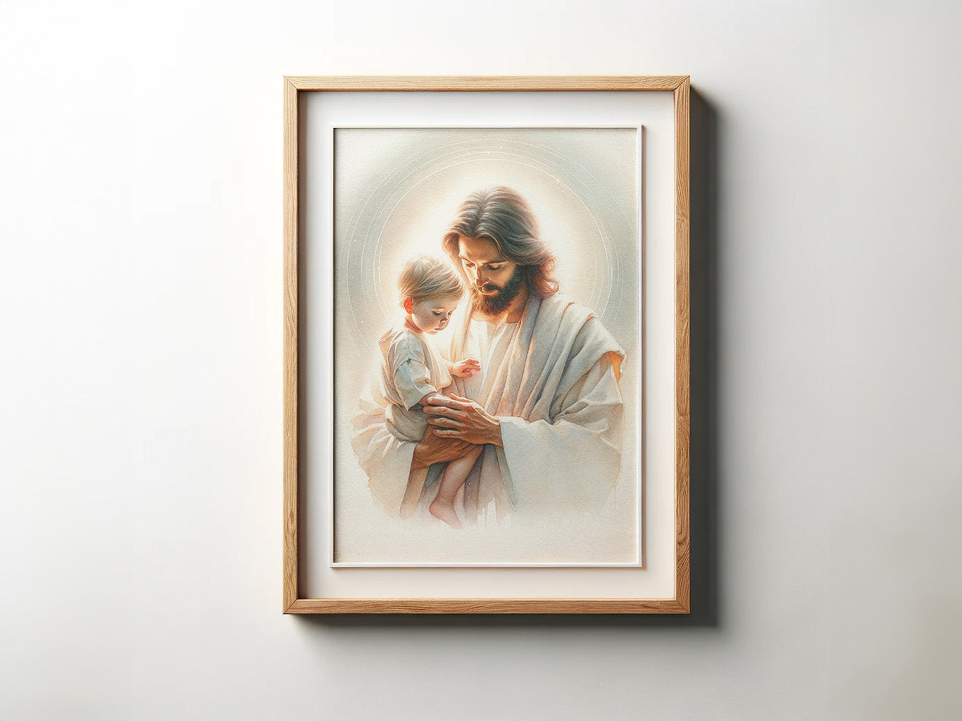 Safe in the Arms of Jesus - Toddler Boy - Jesus Holding a Toddler Boy Safe in His Arms