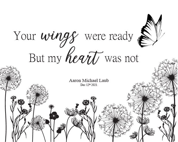 Your wings were ready - Personalized Angel Baby Sympathy Gift, Infant Loss, Miscarriage Memorial Print, Digital Download