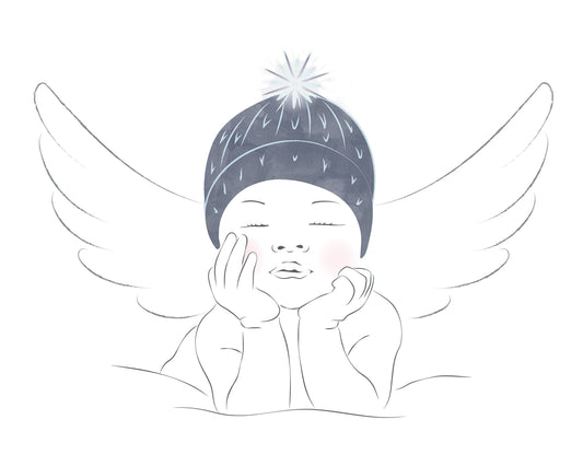 Angel Baby Boy Line Art | Nursery Line Art | Pregnancy Loss Print | Miscarriage Gift | Digital Print Download