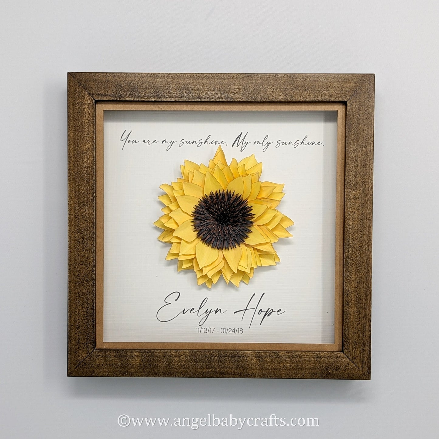 3D Lighted Sunflower Memorial Gift | Infant Loss | Loss of a Daughter | Loss of a Mother | Loss of a Wife