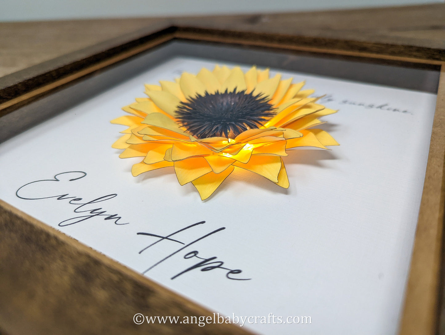 3D Lighted Sunflower Memorial Gift | Infant Loss | Loss of a Daughter | Loss of a Mother | Loss of a Wife