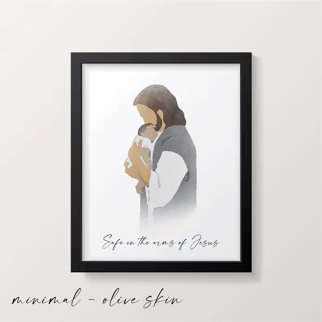 Safe in the Arms of Jesus - Miscarriage Print Gift, Infant Loss Print, Miscarriage Memorial Print, Instant Digital Download