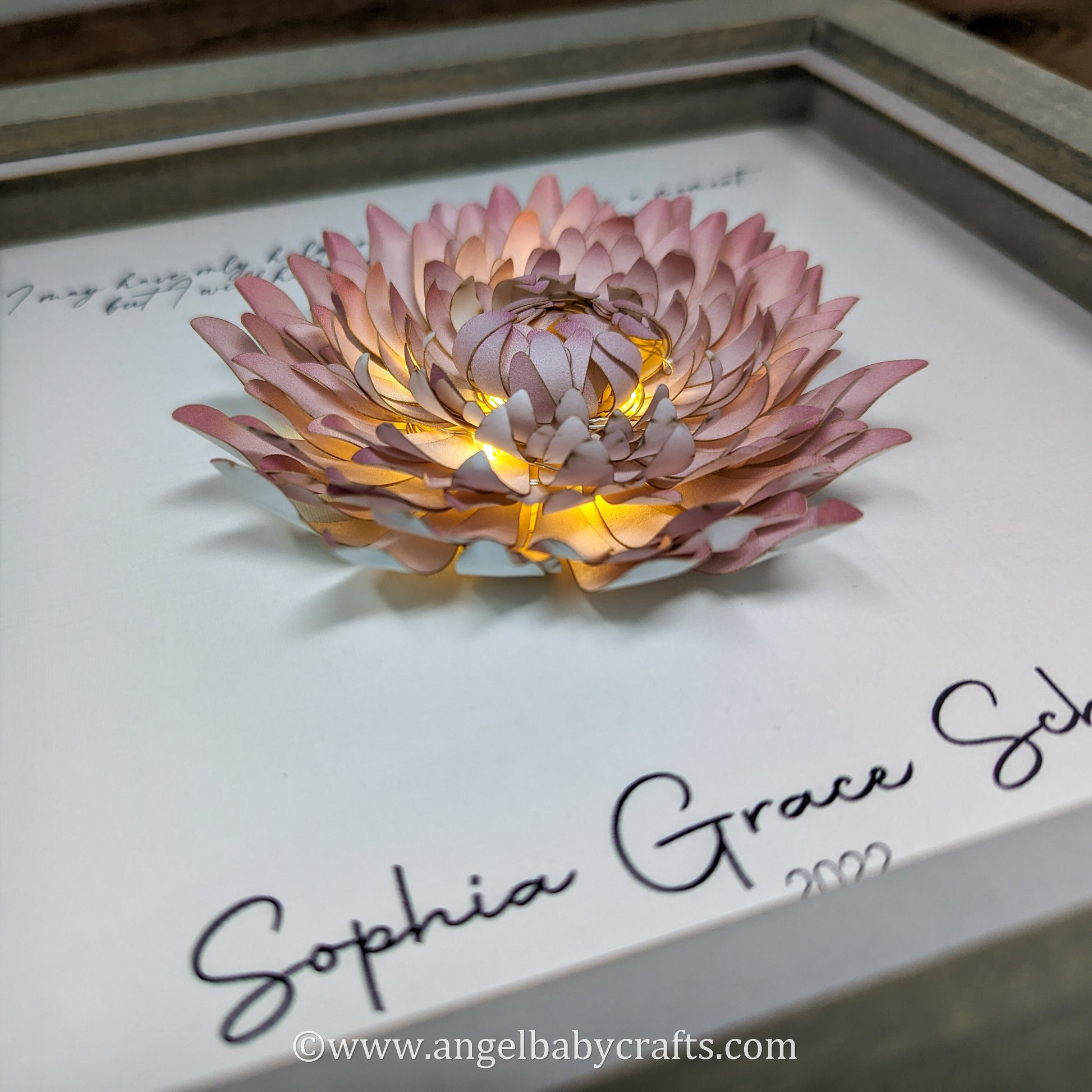 3D Lighted Chrysanthemum Memorial Gift | Infant Loss | Loss of a Daughter | Loss of a Mother | Loss of a Wife