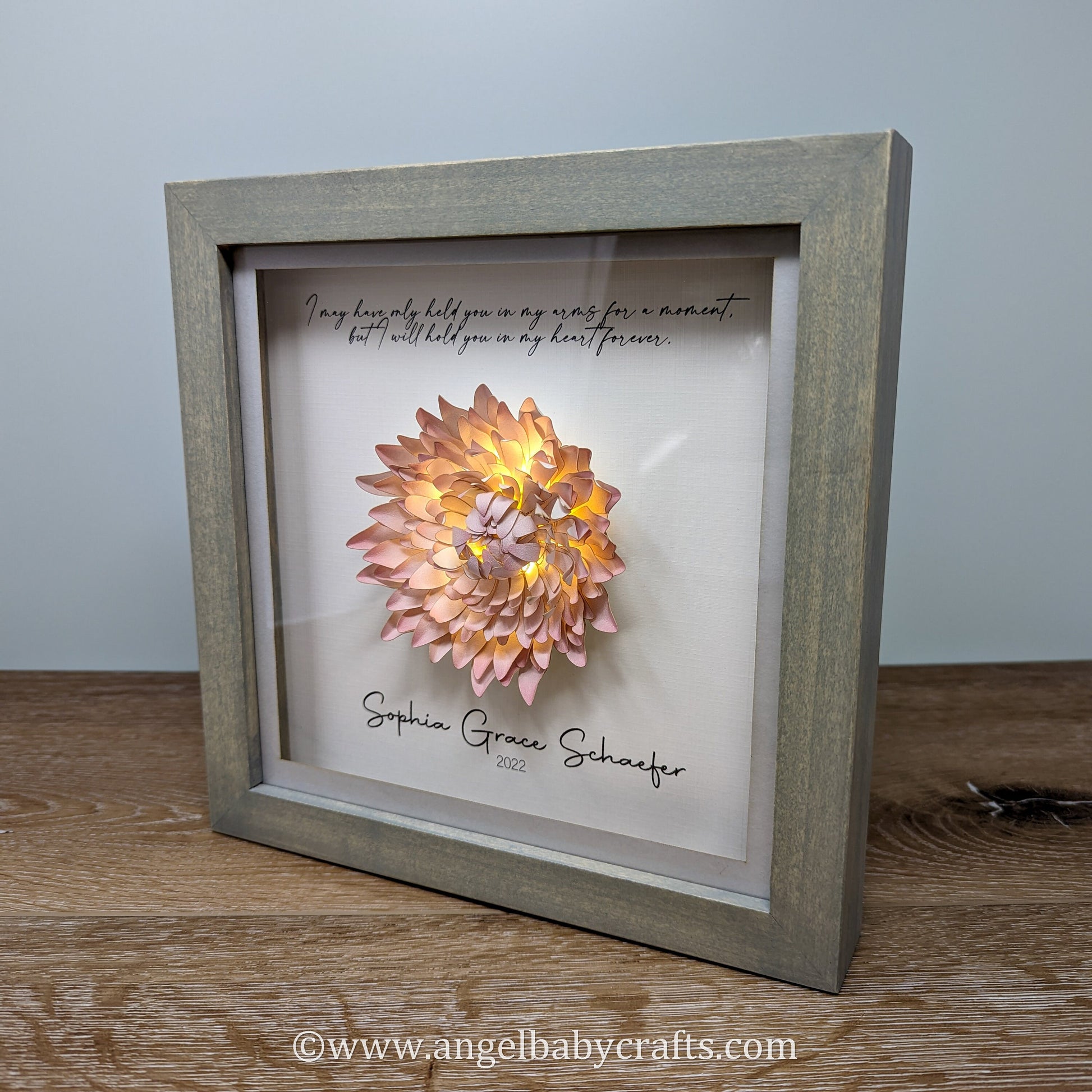 3D Lighted Chrysanthemum Memorial Gift | Infant Loss | Loss of a Daughter | Loss of a Mother | Loss of a Wife