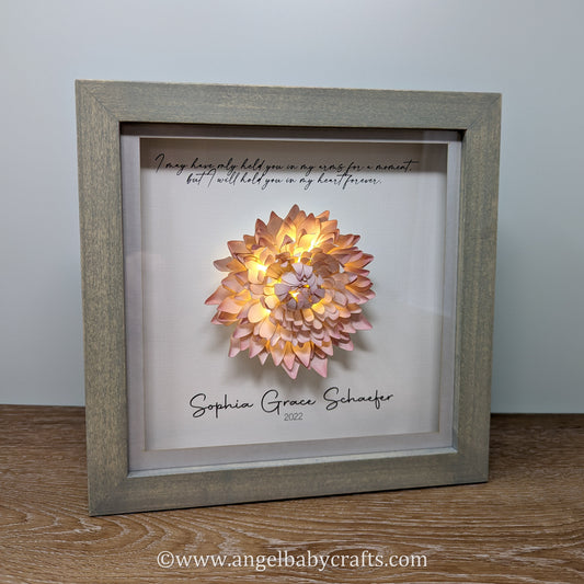 3D Lighted Chrysanthemum Memorial Gift | Infant Loss | Loss of a Daughter | Loss of a Mother | Loss of a Wife