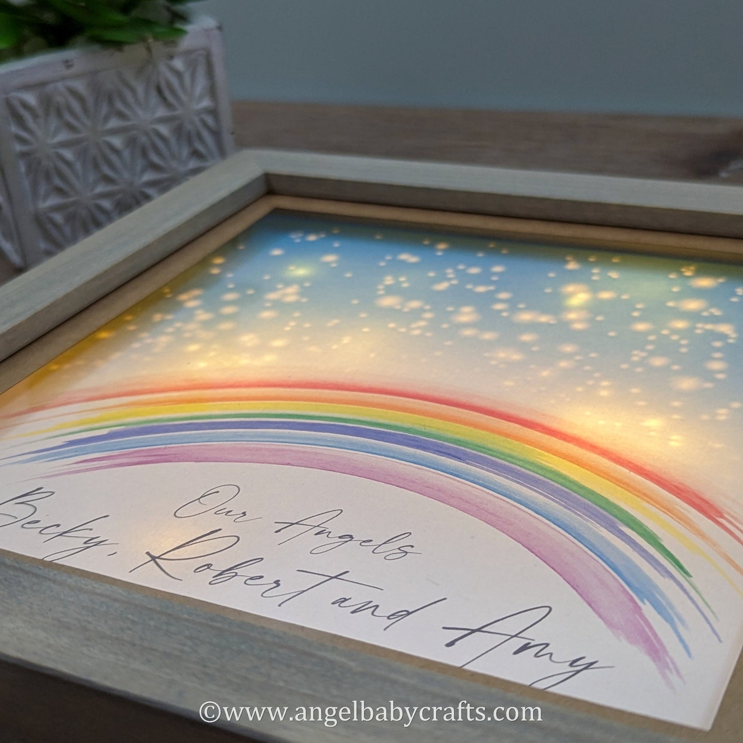 Lighted Rainbow with Fireflies Memorial Gift | Miscarriage Rainbow Baby Gift