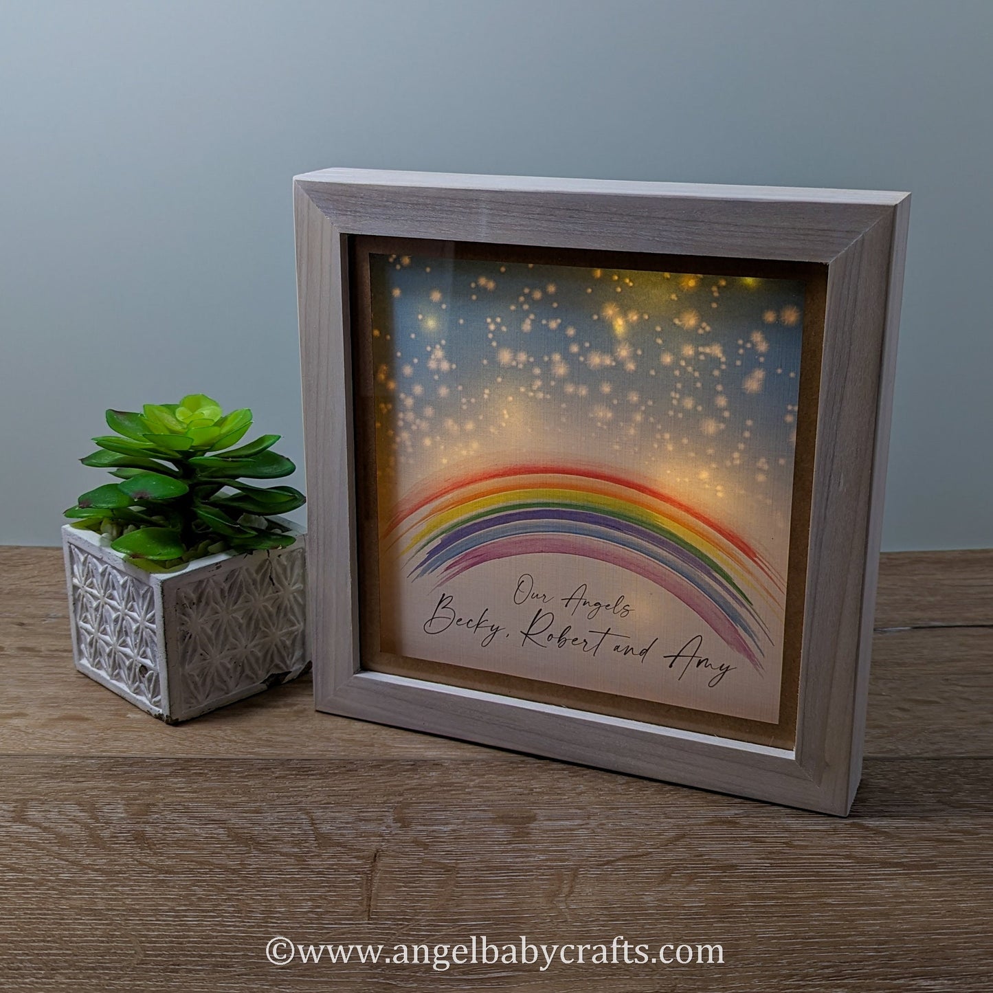 Lighted Rainbow with Fireflies Memorial Gift | Miscarriage Rainbow Baby Gift