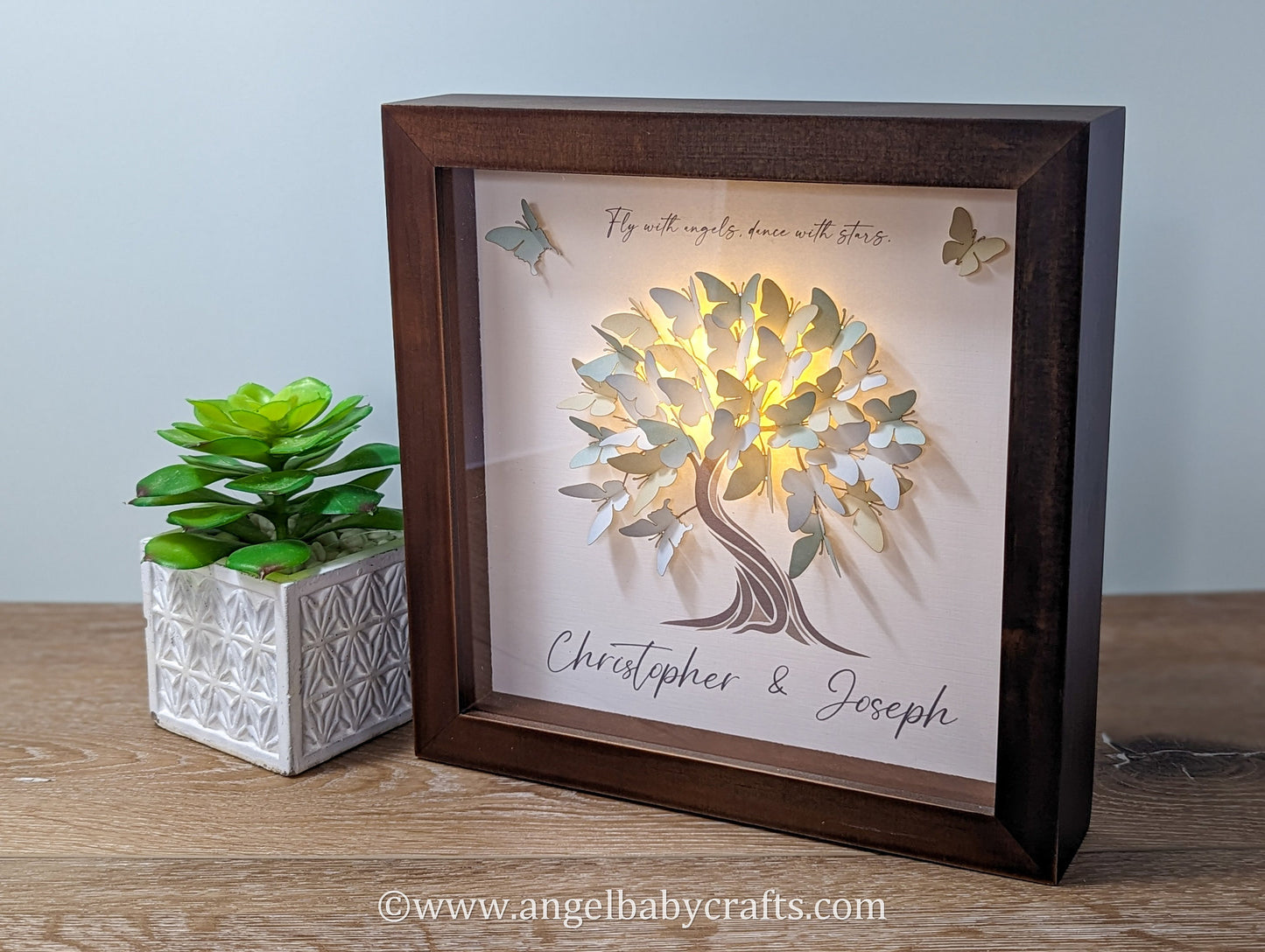 Miscarriage Gift - Butterfly Tree Framed 3D Art Shadow Box