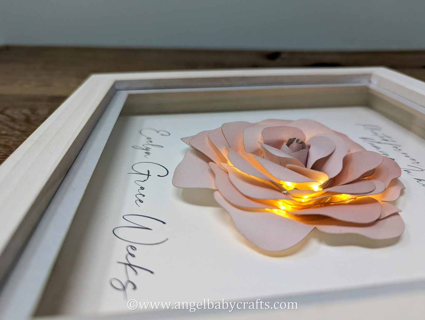 3D Lighted Rose Memorial Gift | Infant Loss | Loss of a Daughter | Loss of a Mother | Loss of a Wife