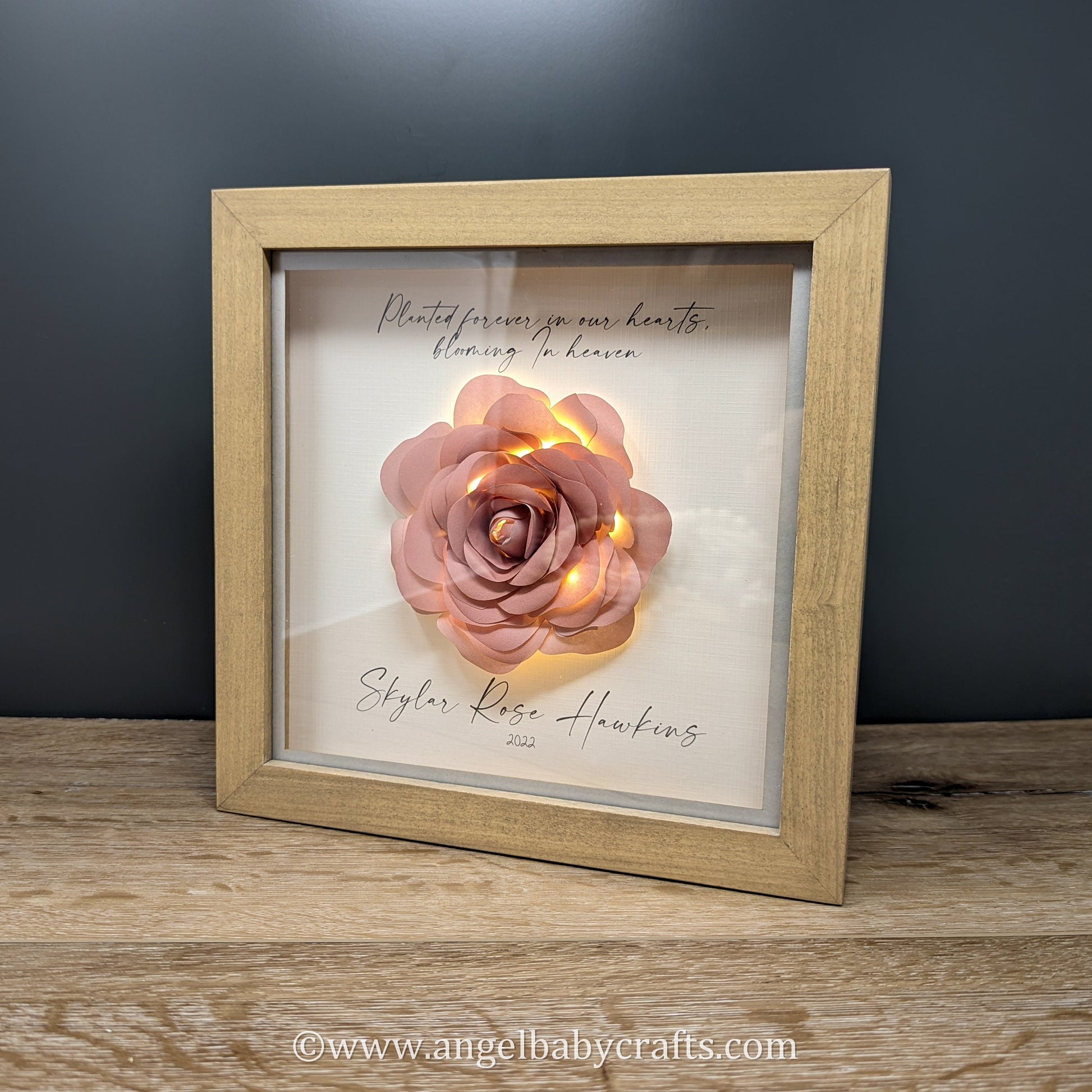 3D Lighted Rose Memorial Gift | Infant Loss | Loss of a Daughter | Loss of a Mother | Loss of a Wife