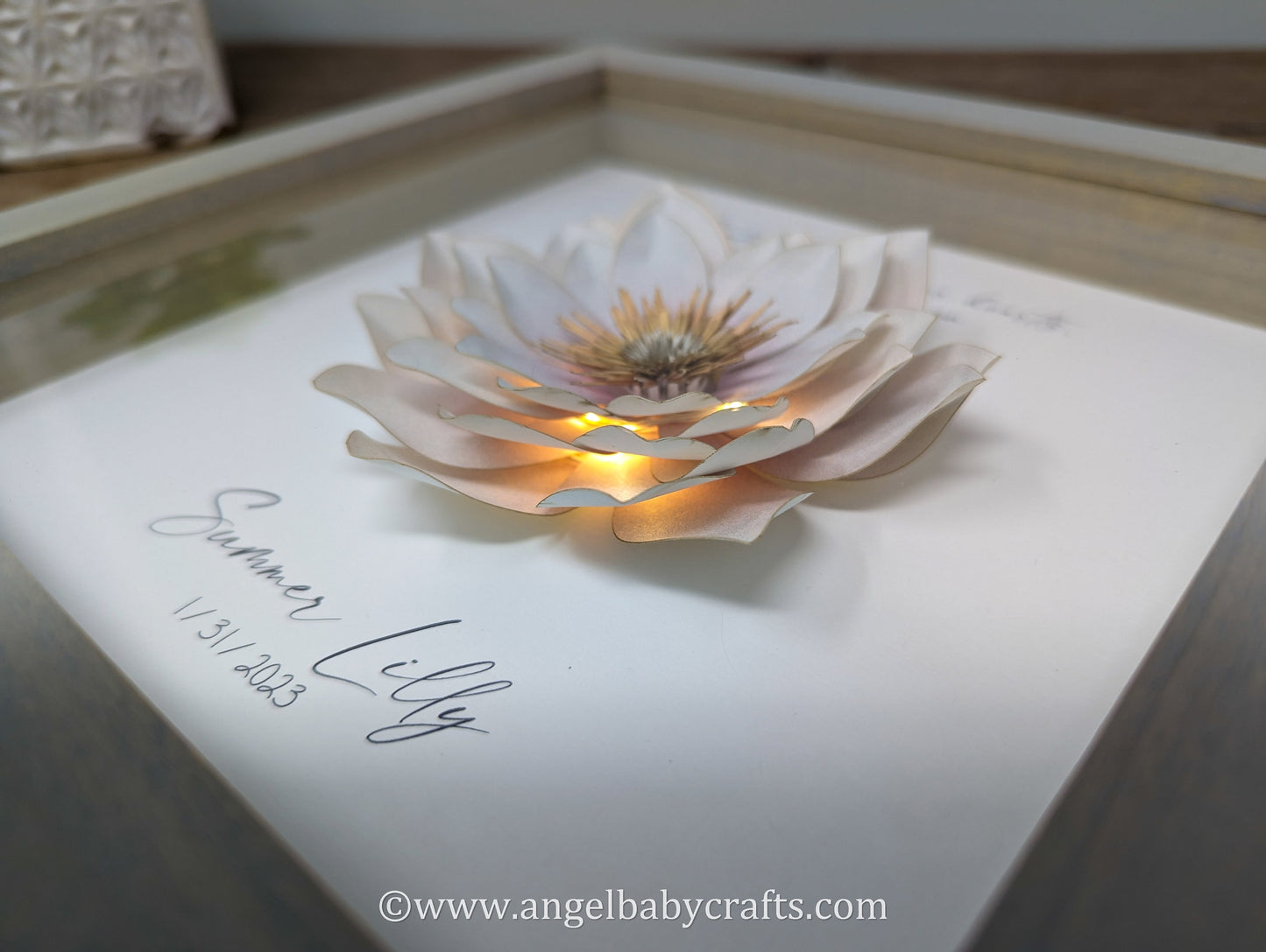 3D Lighted Lily Memorial Gift | Infant Loss | Loss of a Daughter | Loss of a Mother | Loss of a Wife