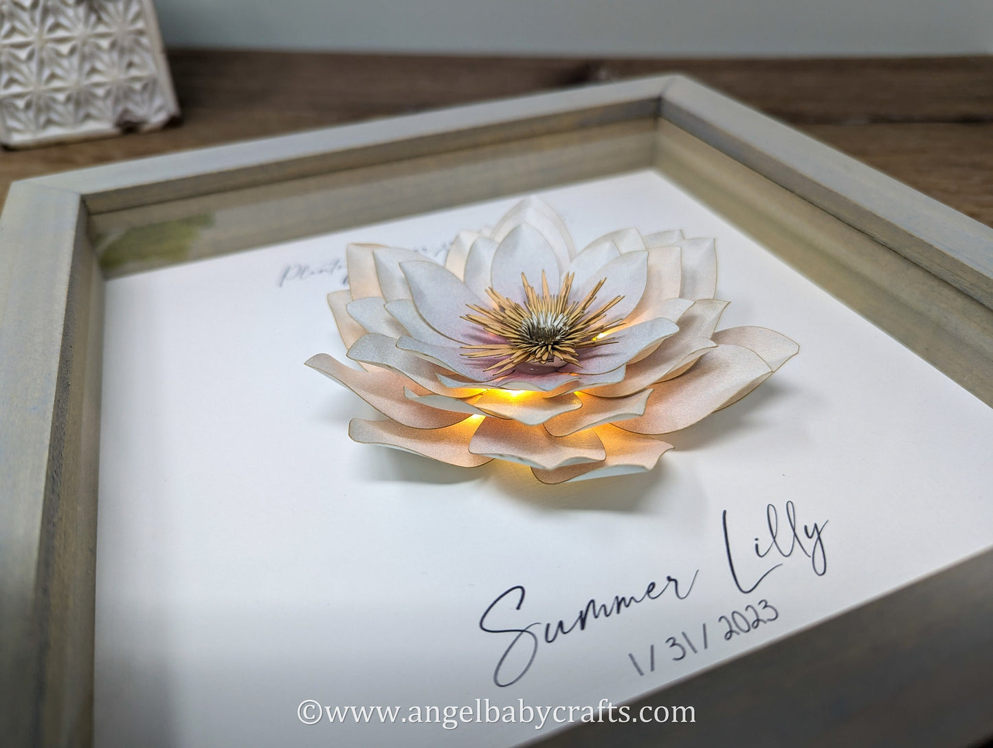 3D Lighted Lily Memorial Gift | Infant Loss | Loss of a Daughter | Loss of a Mother | Loss of a Wife