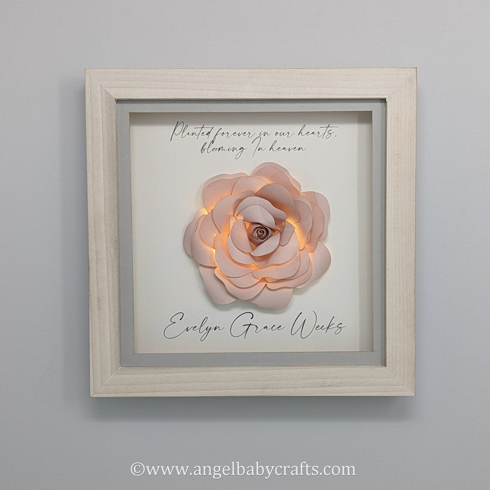 3D Lighted Rose Memorial Gift | Infant Loss | Loss of a Daughter | Loss of a Mother | Loss of a Wife