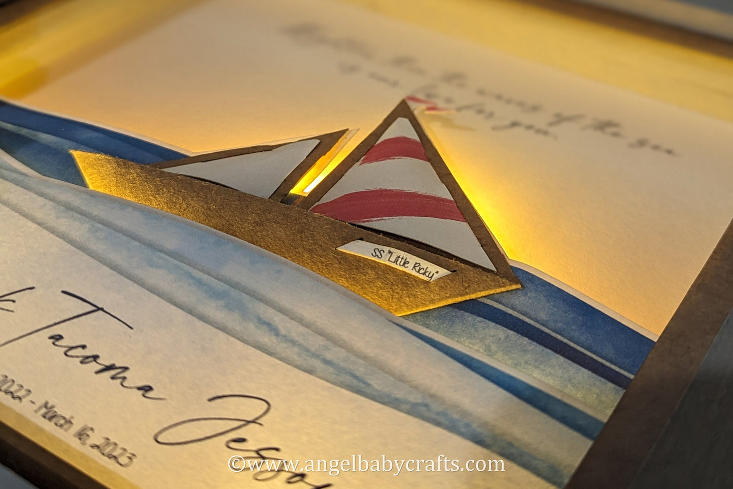 3D Lighted Miscarriage Gift | Sunset Sailing, Infant Loss, Loss of a Son, Loss of a Child, Sympathy Gift