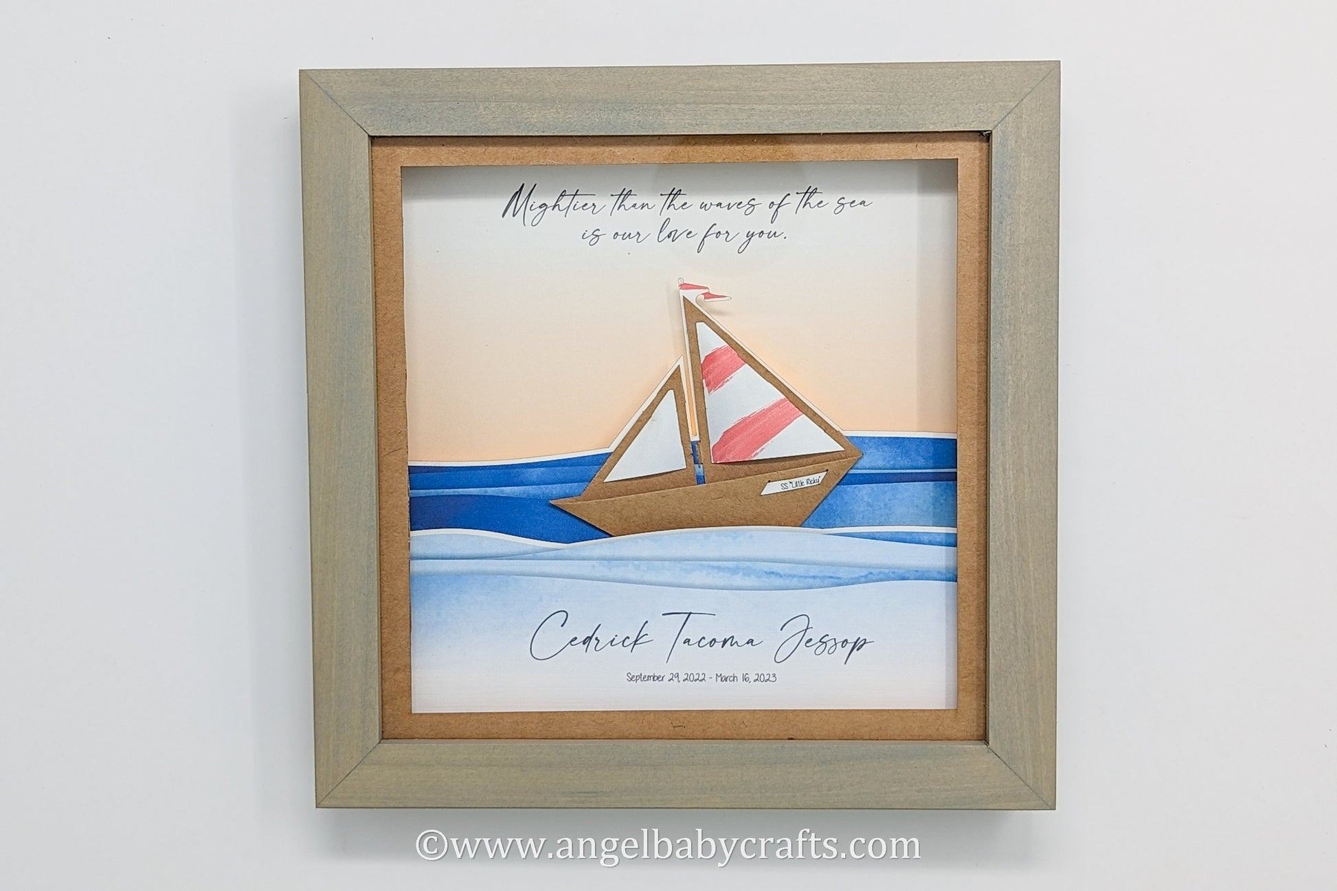 3D Lighted Miscarriage Gift | Sunset Sailing, Infant Loss, Loss of a Son, Loss of a Child, Sympathy Gift