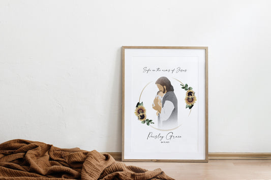 In the arms of Jesus Memorial Print