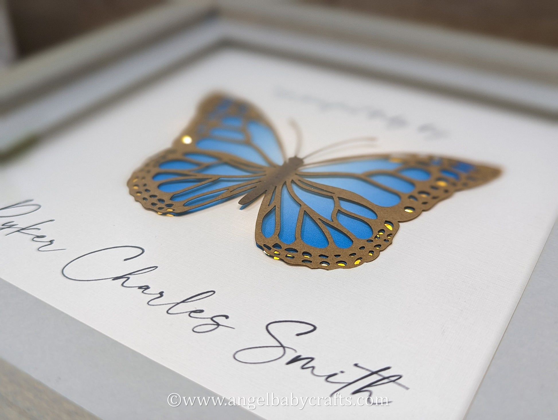 Butterfly Memorial Card (Frameable See Description)