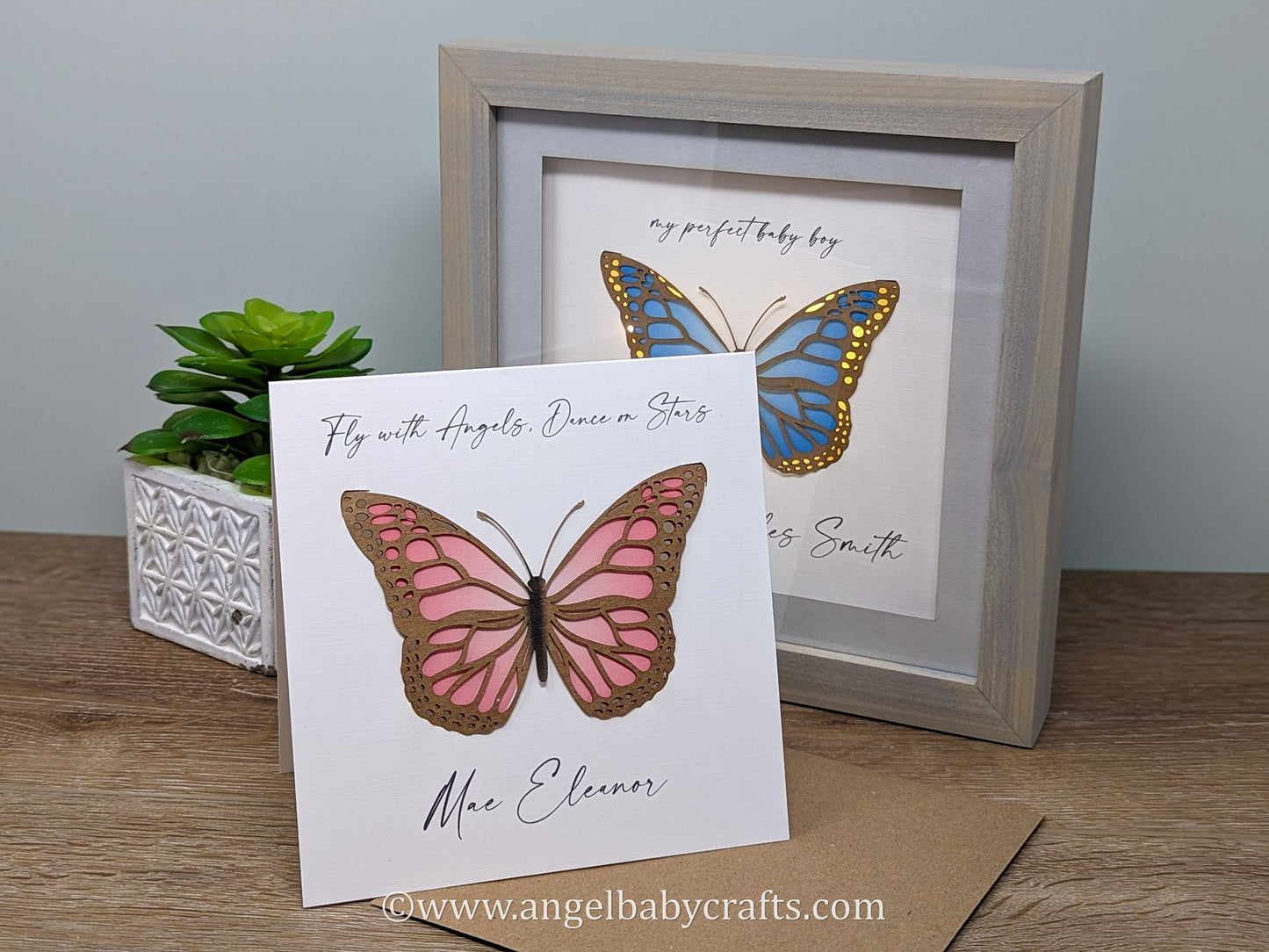 Butterfly Memorial Card (Frameable See Description)