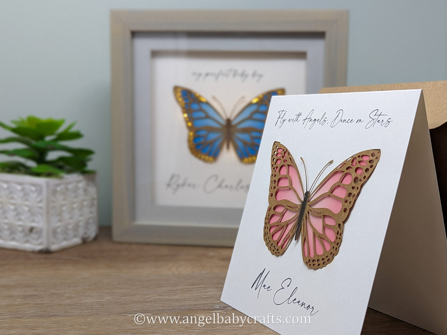 Butterfly Memorial Card (Frameable See Description)