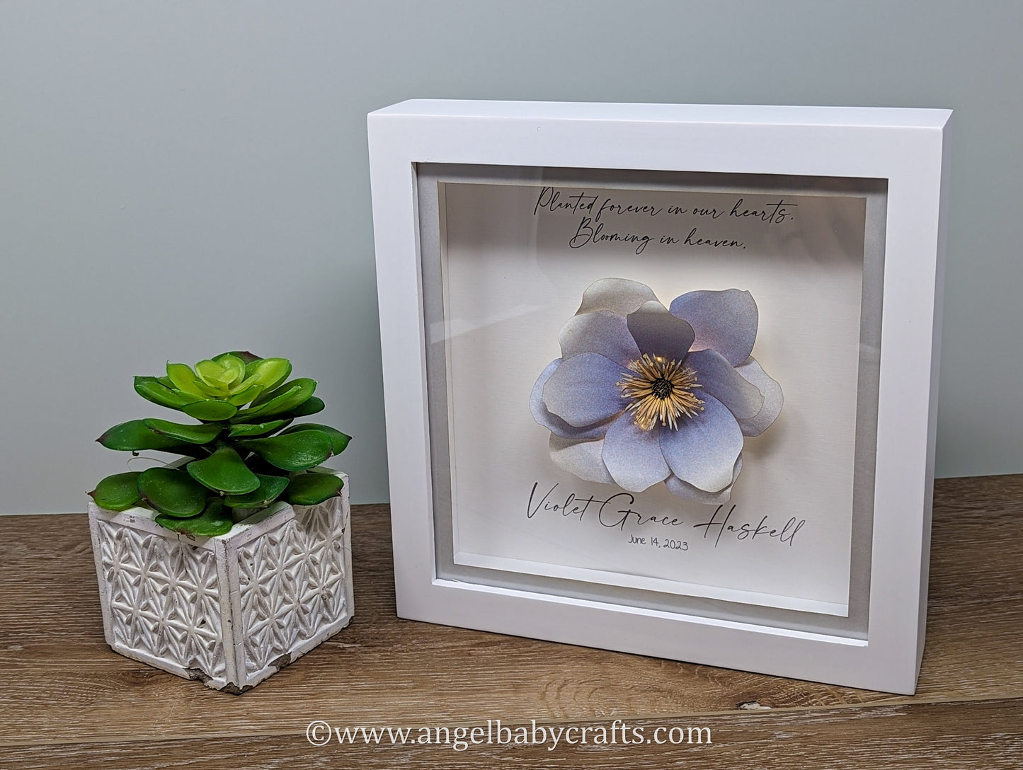 3D Lighted Violet Memorial Gift | Infant Loss | Loss of a Daughter | Loss of a Mother | Loss of a Wife