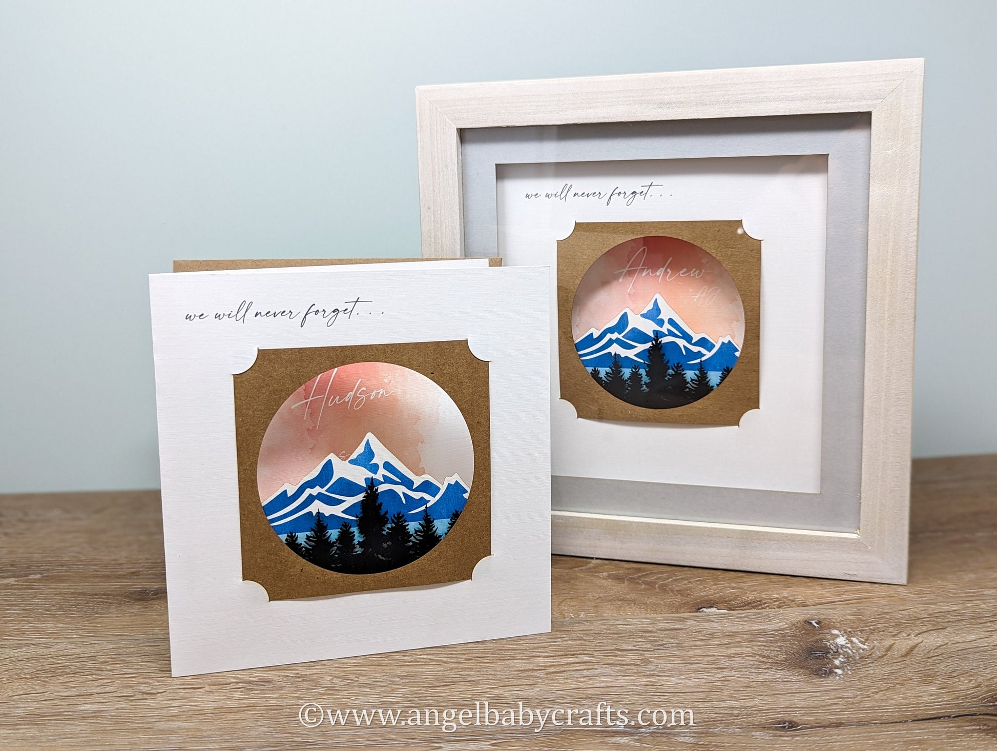 Mountain Scene Memorial Card (Frameable See Description)