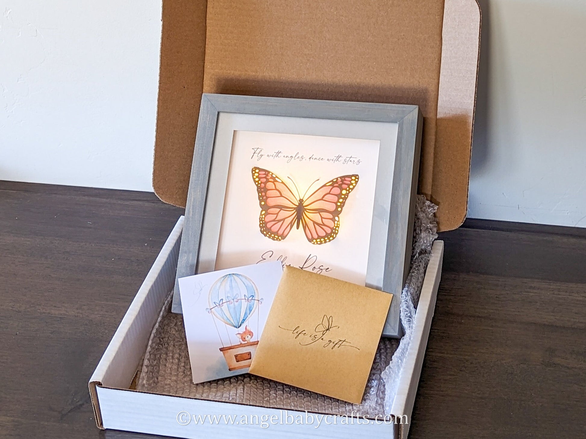 Butterfly Memorial Gift for Baby Loss Miscarriage, Lighting Optional (See Styles)