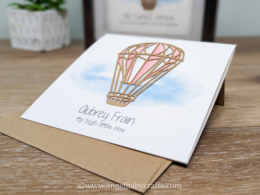 Hot Air Balloon Memorial Card (Frameable See Description)