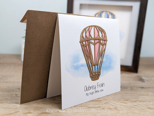 Hot Air Balloon Memorial Card (Frameable See Description)