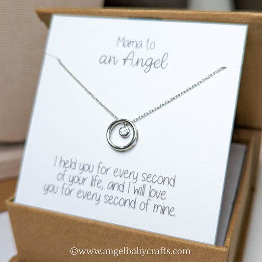 I'll Never Let You Go Miscarriage Necklace: A Symbol of Eternal Love and Remembrance in Silver.