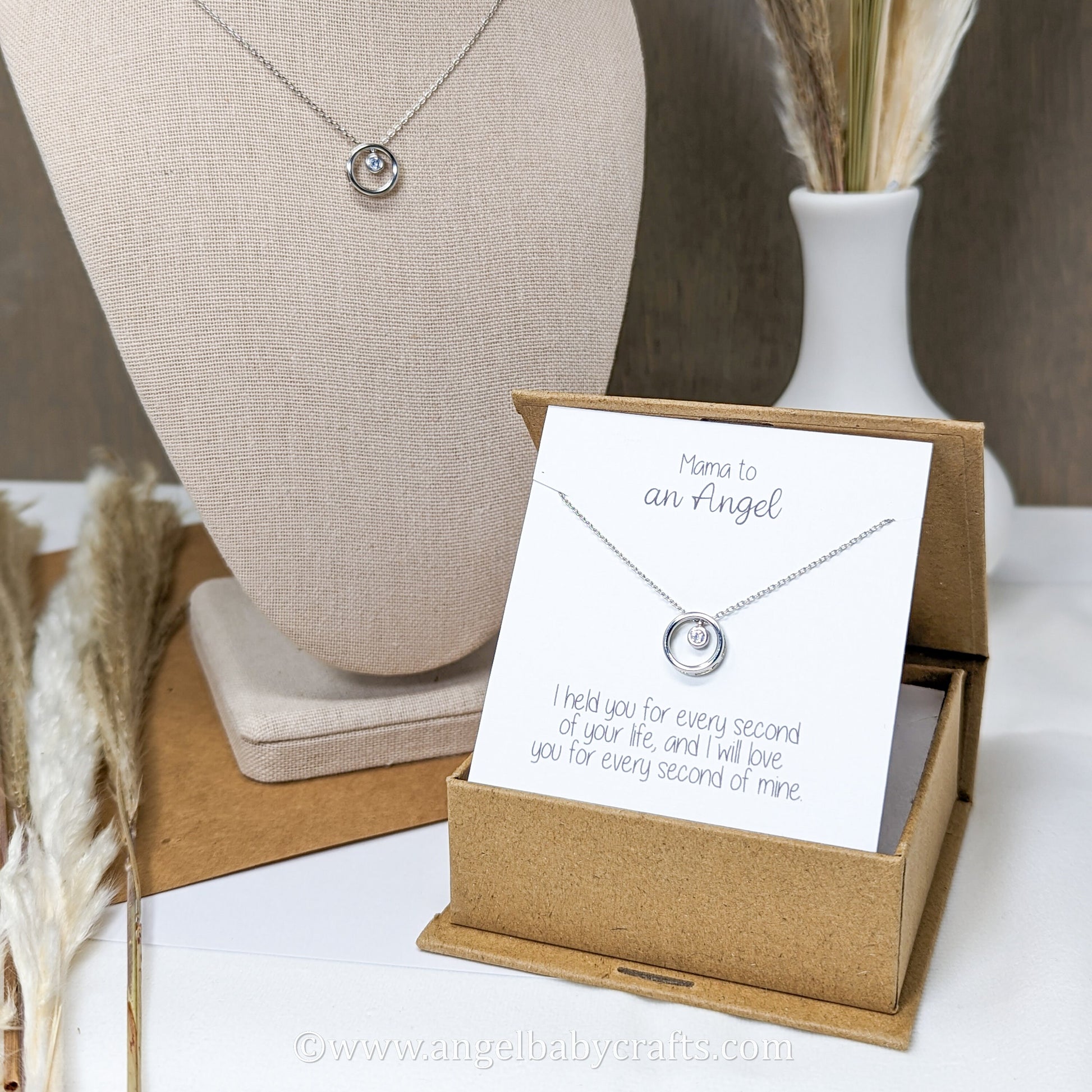 I'll Never Let You Go Miscarriage Necklace: A Symbol of Eternal Love and Remembrance in Silver.