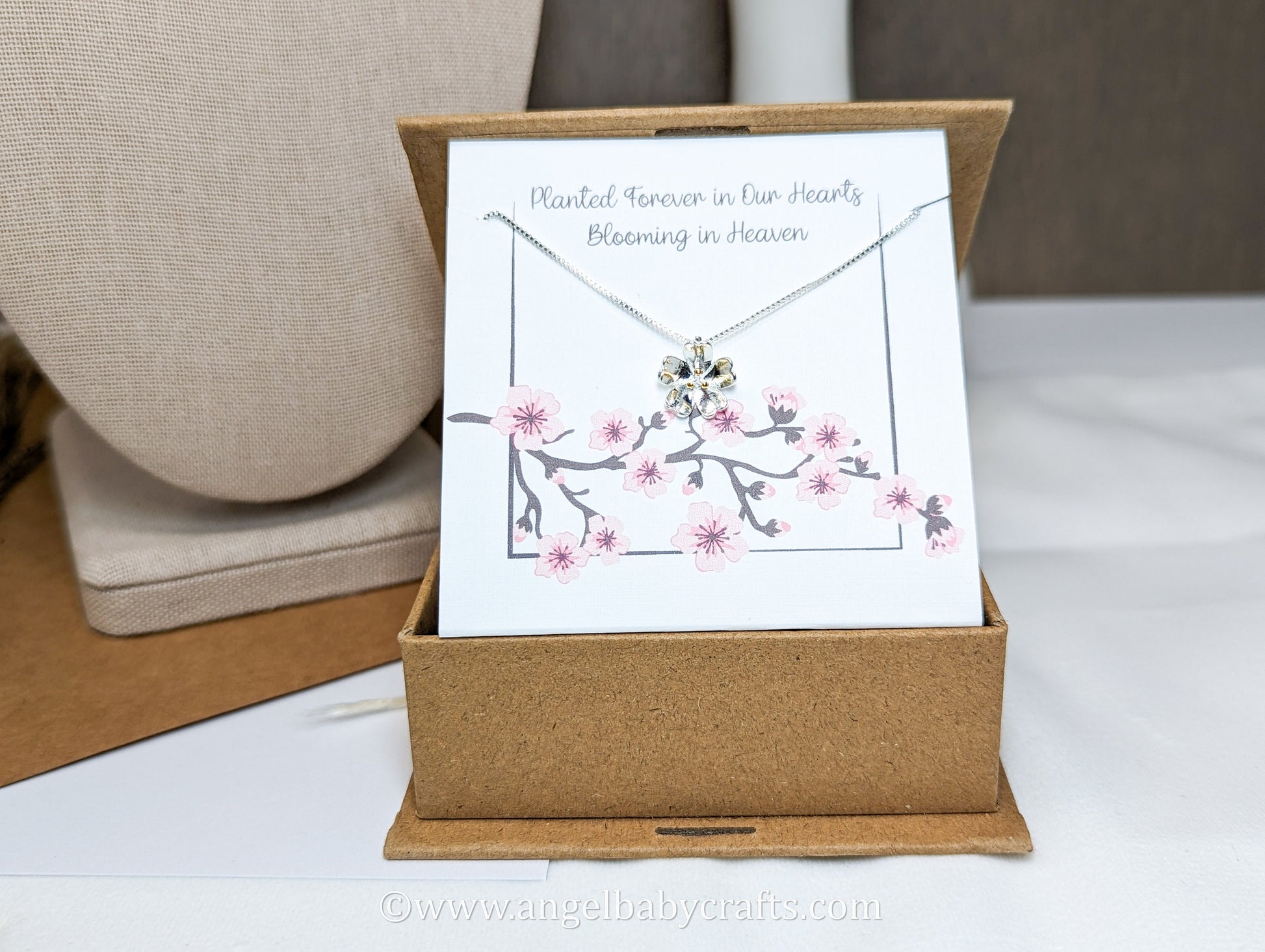 Miscarriage Necklace Gift, Cherry Blossom, Blooming in Heaven