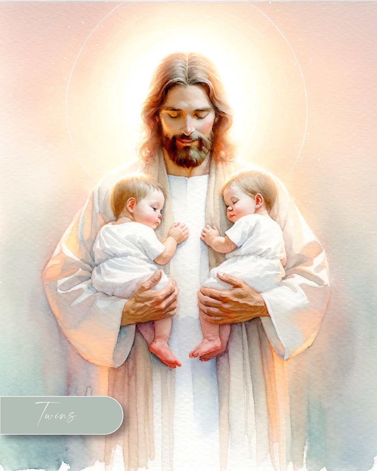 Safe in the Arms of Jesus - Infant Memorial Digital Print File for Cards, Programs, and Frames