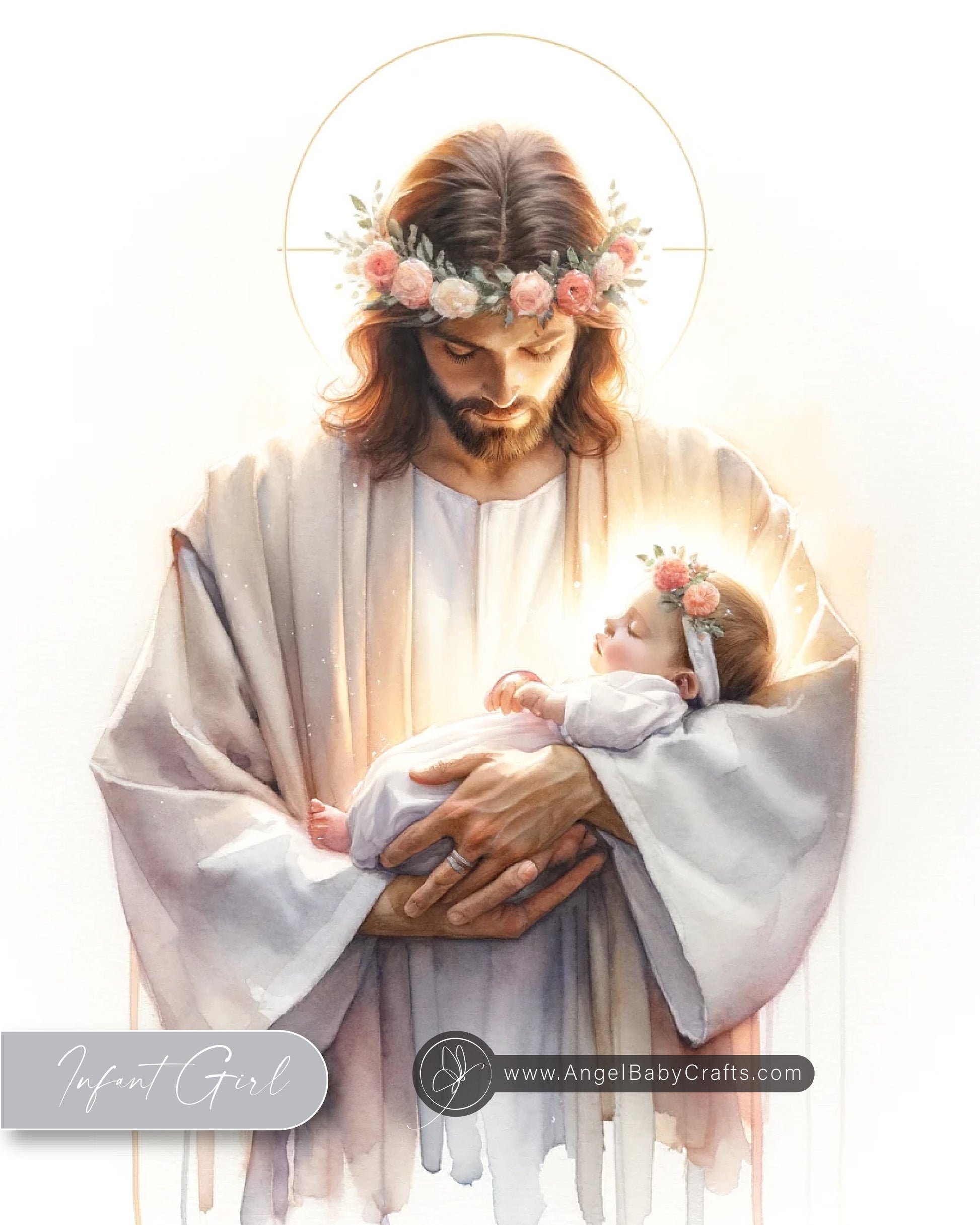 Jesus Holding Baby Girl - Miscarriage Print Gift, Infant Loss Print, Miscarriage Memorial Print, Instant Digital Download