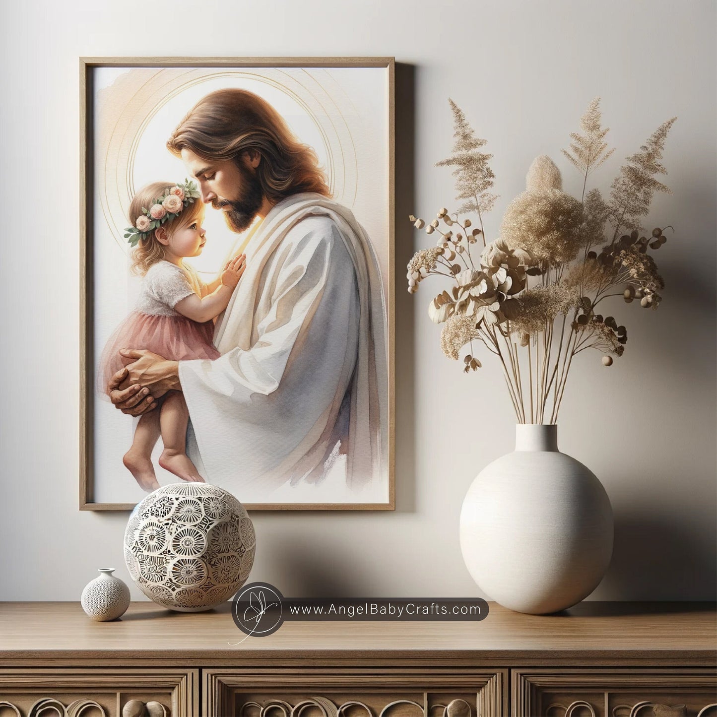 Jesus Holding Baby Girl - Miscarriage Print Gift, Infant Loss Print, Miscarriage Memorial Print, Instant Digital Download