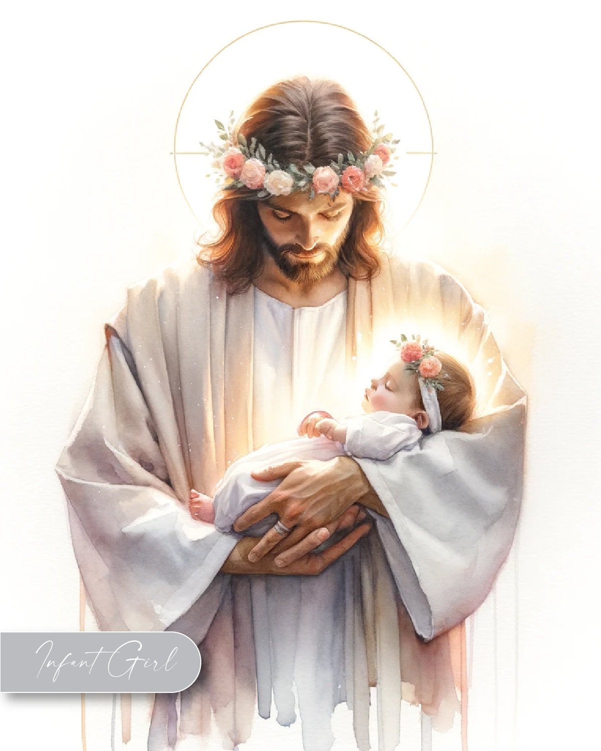 Safe in the Arms of Jesus - Infant Memorial Digital Print File for Cards, Programs, and Frames