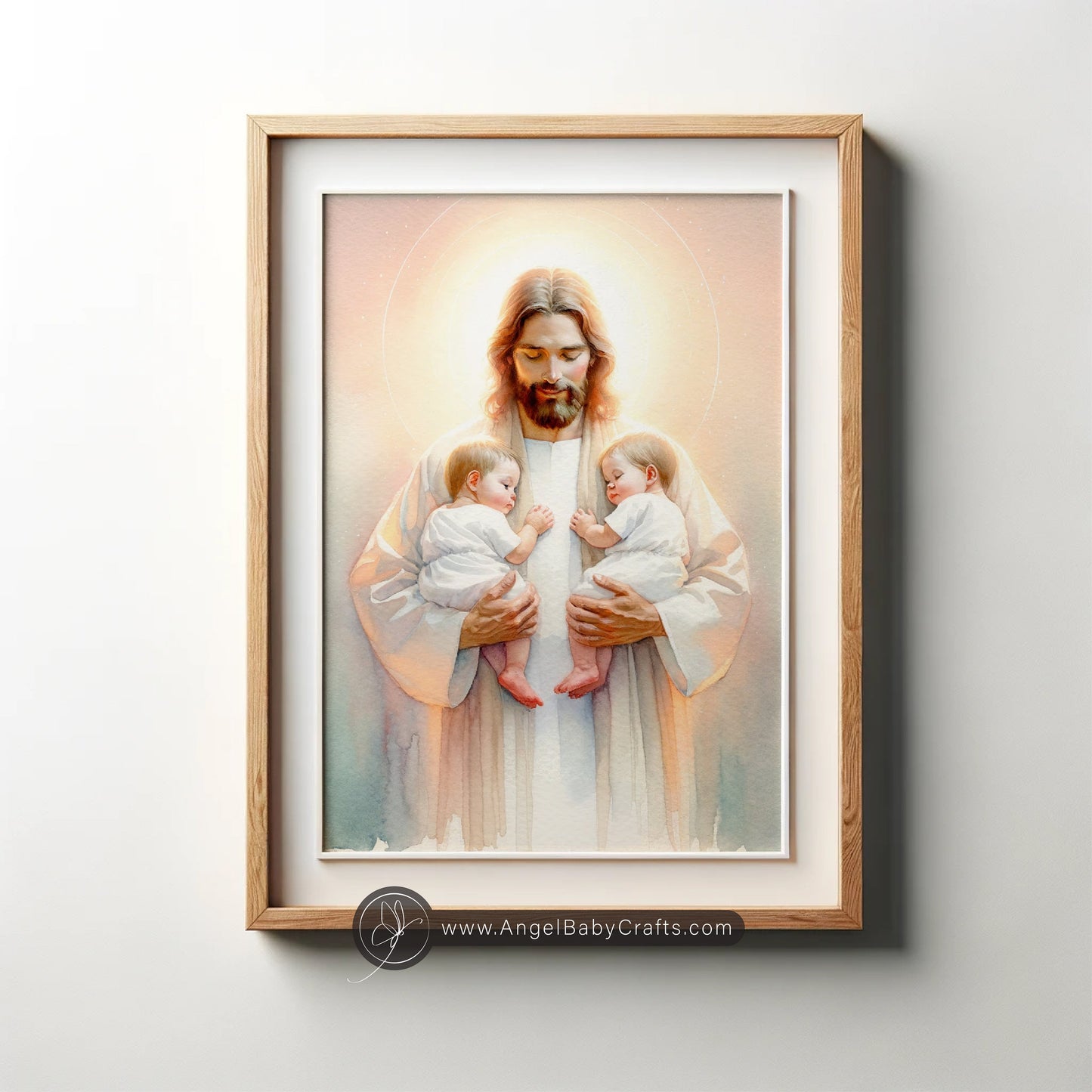 Jesus Holding Twins - Miscarriage Print Gift, Infant Loss Print, Miscarriage Memorial Print, Instant Digital Download