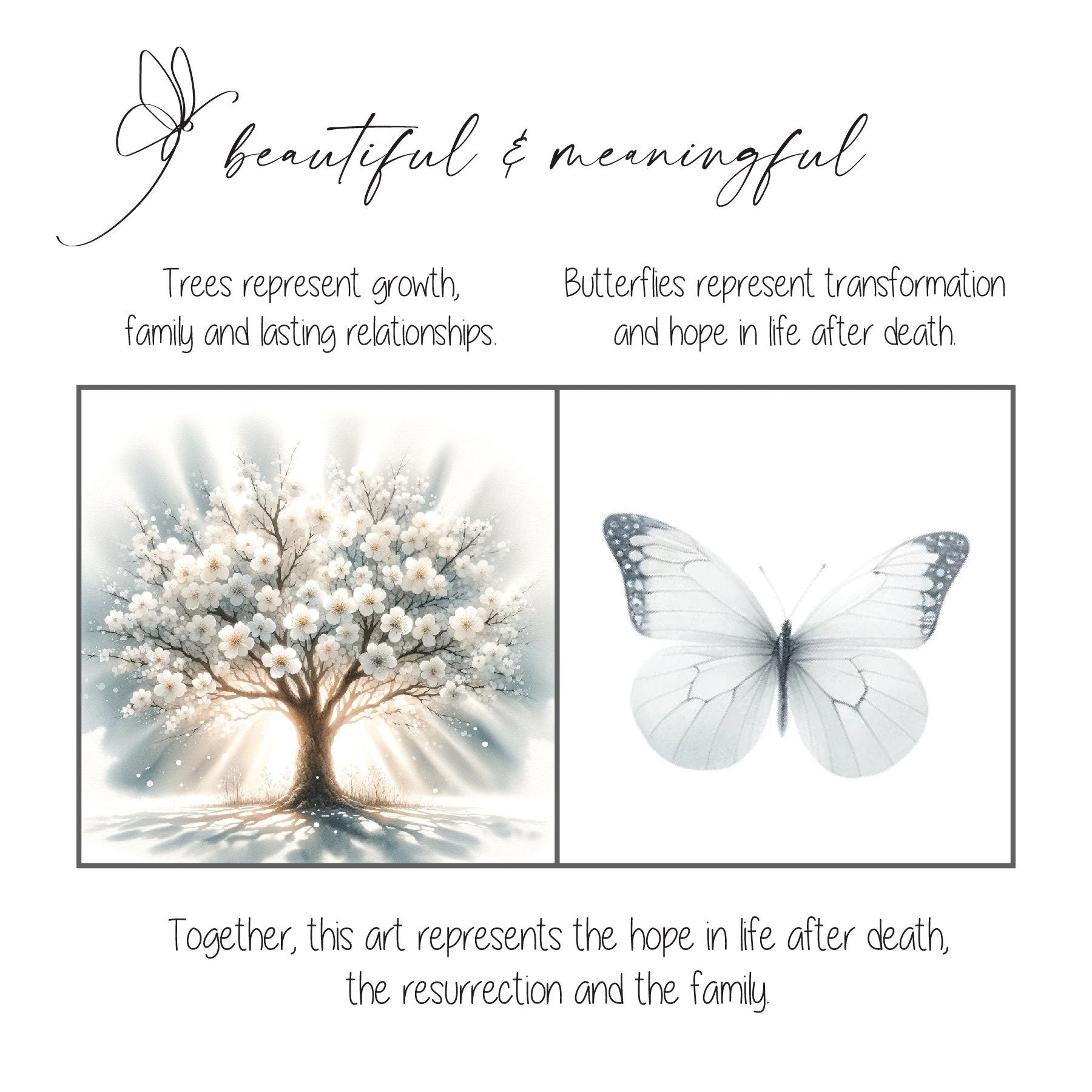 Butterfly Tree - Art of Remembrance and Comfort: Symbolizing Life, Family, and Hope | Digital Print