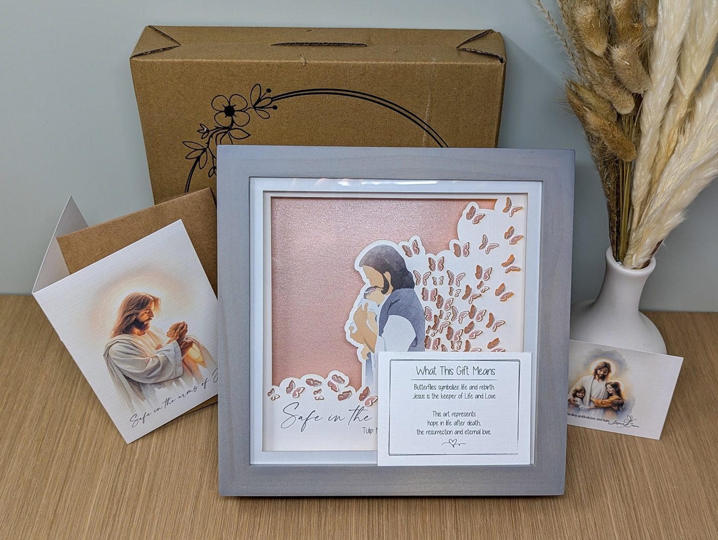 Miscarriage Shadow Box with Lighting, Safe in the arms of Jesus