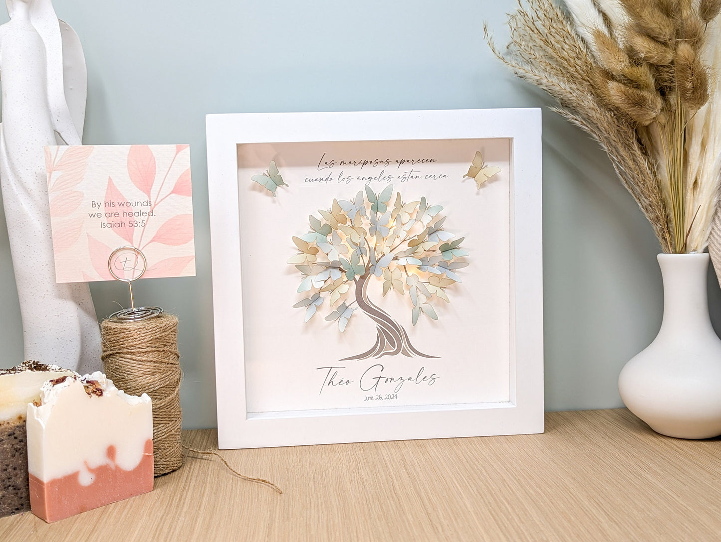 Miscarriage Gift - Butterfly Tree Framed 3D Art Shadow Box