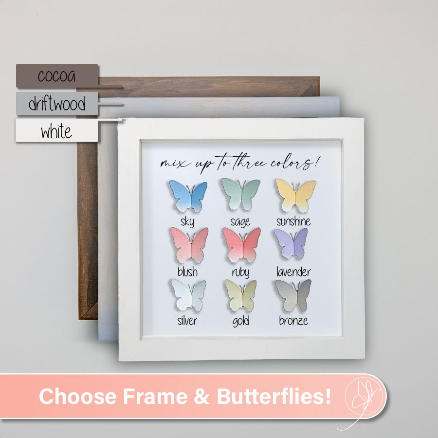 Miscarriage Gift - Butterfly Tree Framed 3D Art - Frame and Butterfly Colors