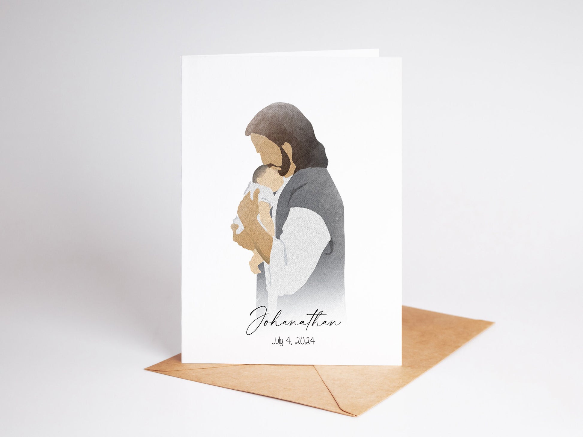 Personalized Miscarriage Gift Card, Safe in the Arms of Jesus, Sympathy Card for Baby Loss